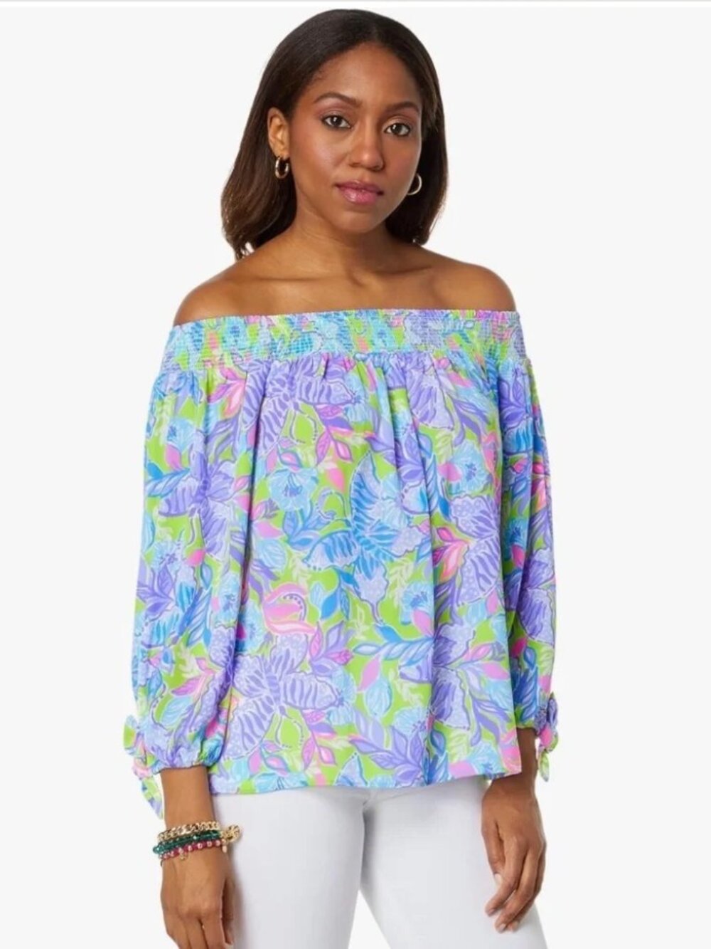 Lilly Pulitzer Maryellen Top in Dew Drop Stay Fly Size M